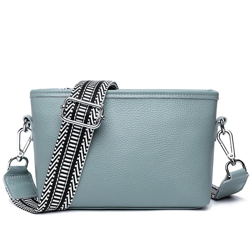 100% Genuine Leather Shoulder Bag for Women Solid Purse Luxury Cowhide Crossbody Bags Female Fashion Handbag Hobos Tote Bag