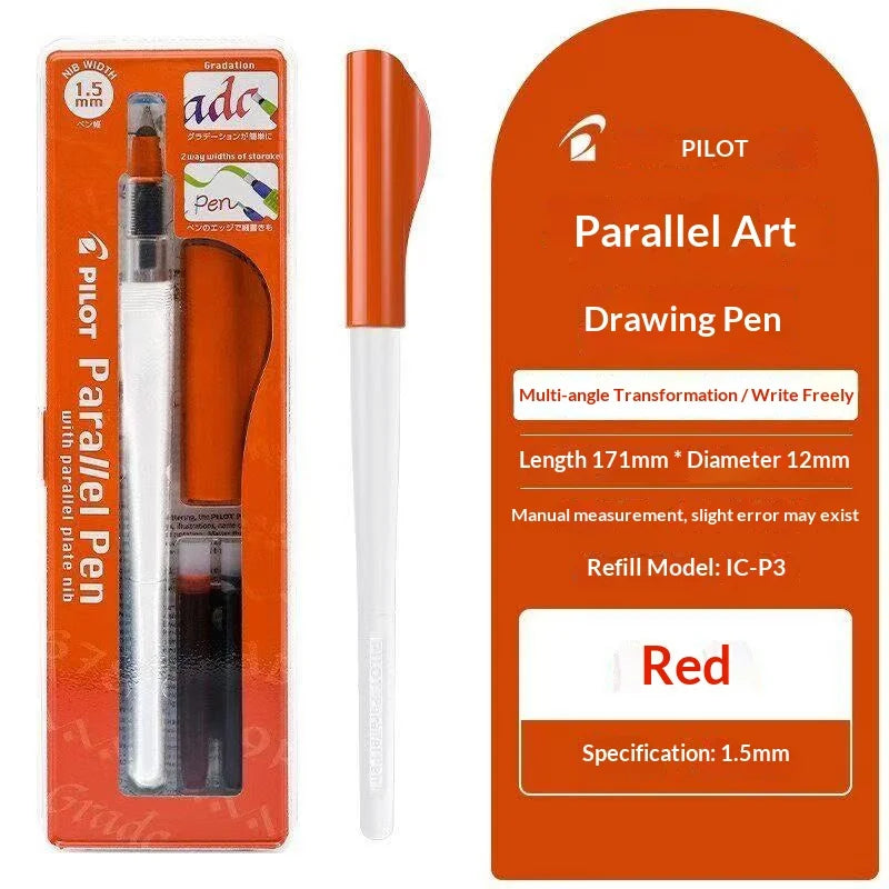Original PILOT FP3-15-SS Parallel Pen Multi Sizes Flat Tip Calligraphy Fountain Pen Practice Gothic Italic Hand Lettering Suppli