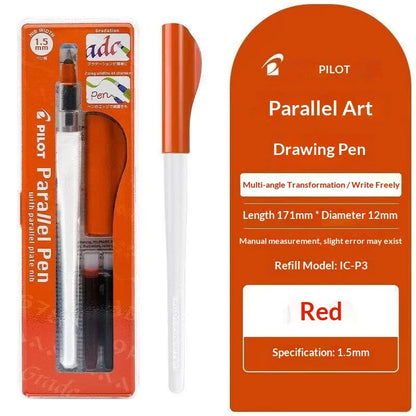 Original PILOT FP3-15-SS Parallel Pen Multi Sizes Flat Tip Calligraphy Fountain Pen Practice Gothic Italic Hand Lettering Suppli