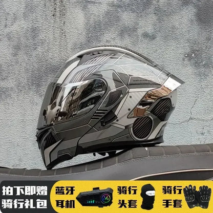 Motorcycle Helmet Full Face Racing Motorbike Helmet with Double Sun Visor Women Man Flip Up Moto Helmets Capacete De Moto
