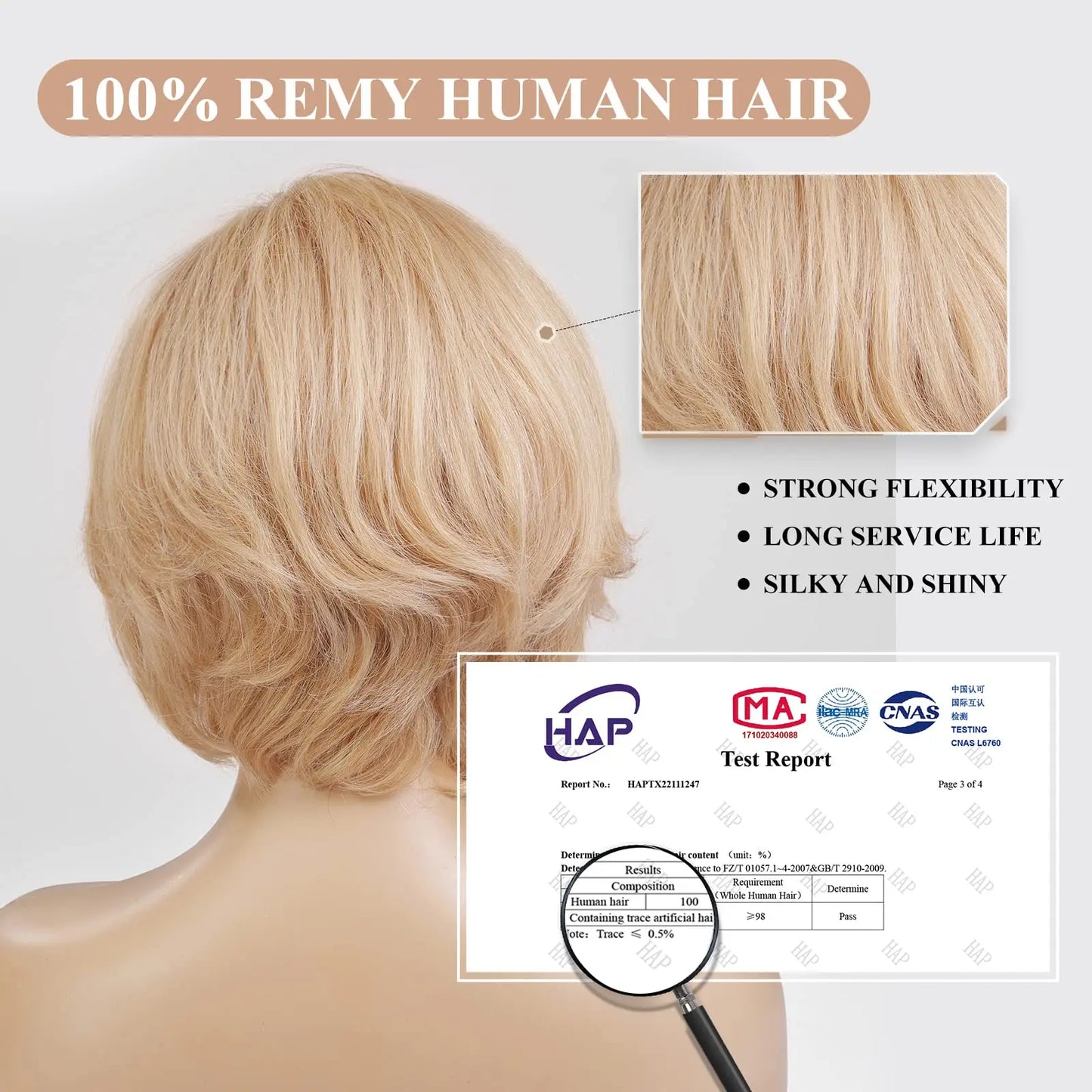 Hand-Tied Lace Front Wig Ombre Blonde Remy 100% Human Hair Wigs Natural Layered Bob HD Transparent Lace Frontal Hairs for Women