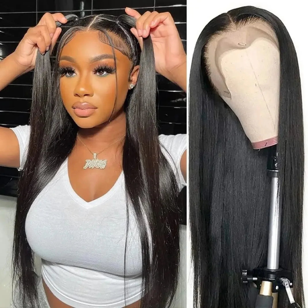 40 Inch Wigs Human Hair Hd Frontal 13x6 Raw Real Length Straight Human Hair Lace Wig Overseas Warehouse Free Shipping