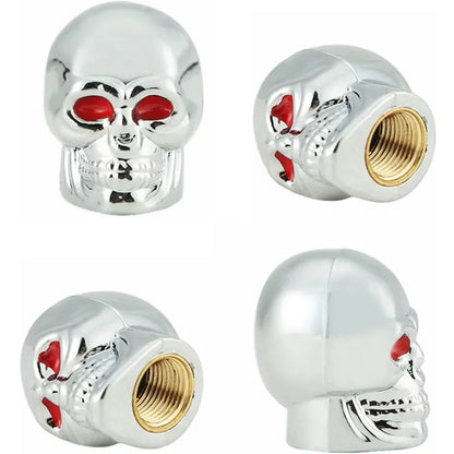 4Pcs Skull Valve Stem Caps Funny Air Caps Cover, Universal Truck Motorcycle Bike Car Tires Valve Stem Caps