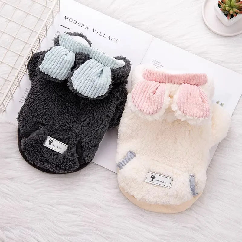 Thickened Fluffy Cotton Coat For Kittens Autumn Winter Clothes British Short Hair Doll Puppy Anti Shedding Warm Cat Jacket