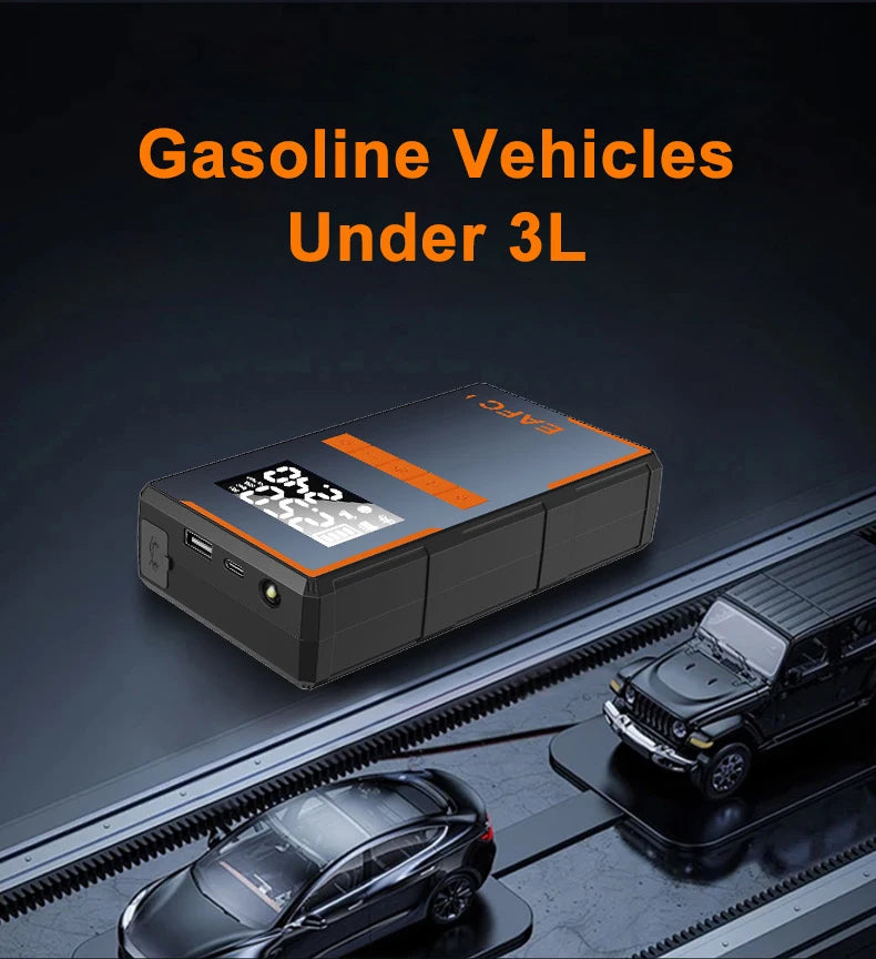 2025 Newest All-in-One Car Emergency Jump Starter & Air Pump 1200A Peak 150PSI Tire Inflator with LED Light & Power Bank