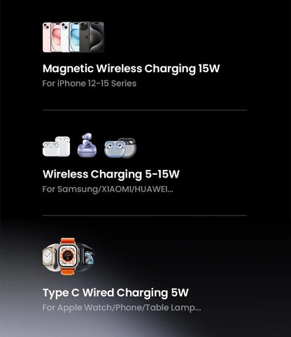 UGREEN UNO Qi2 15W Magnetic Wireless Charger Charging Stand With Cable  For iPhone 16 17 Pro Max For MagSafe Fast Charger