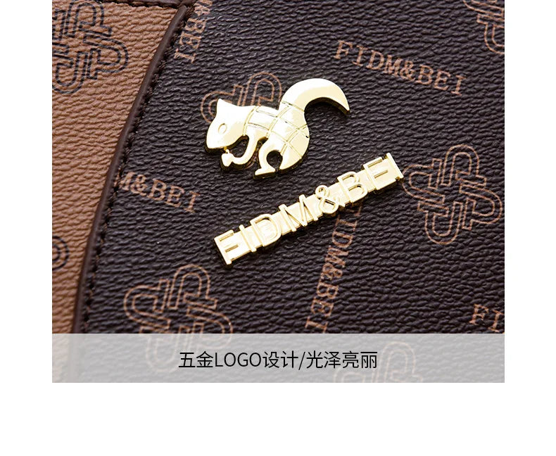 Luxury Brand Designer Women'S Handbag Leather Printed Shoulder Bag Large Capacity Classic Retro Crossbody Bag Commuting Tote Bag