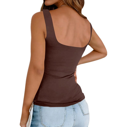 Solid Y2k Vest Women Sleeveless Base Shirt Regular Black Tops Slim-Fit Sling Inner Top Spring Summer Street Wear Girl Cloth