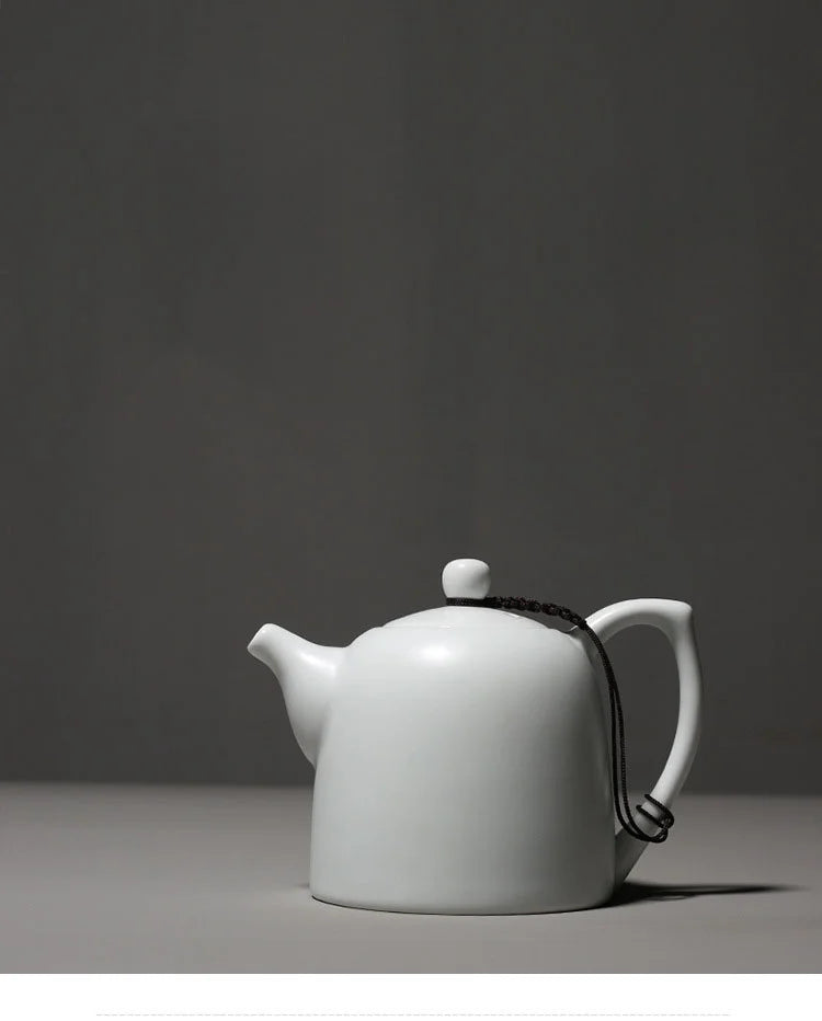 220ml White Jade Porcelain Teapot Dehua Handmade Ceramic Teakettle Single Pots Kung Fu Tea Master Pots Office Decoration Teaset