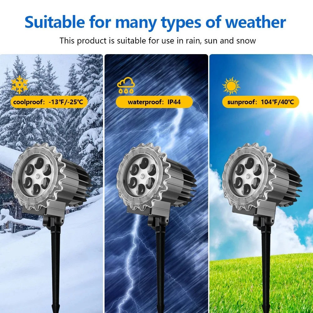 Christmas Snowfull Projection Dynamic Rotate Outdoor Snowflake Projector Lamp Party Waterproof Garden Christmas Decorations 2025