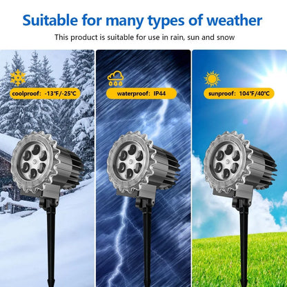 Christmas Snowfull Projection Dynamic Rotate Outdoor Snowflake Projector Lamp Party Waterproof Garden Christmas Decorations 2025