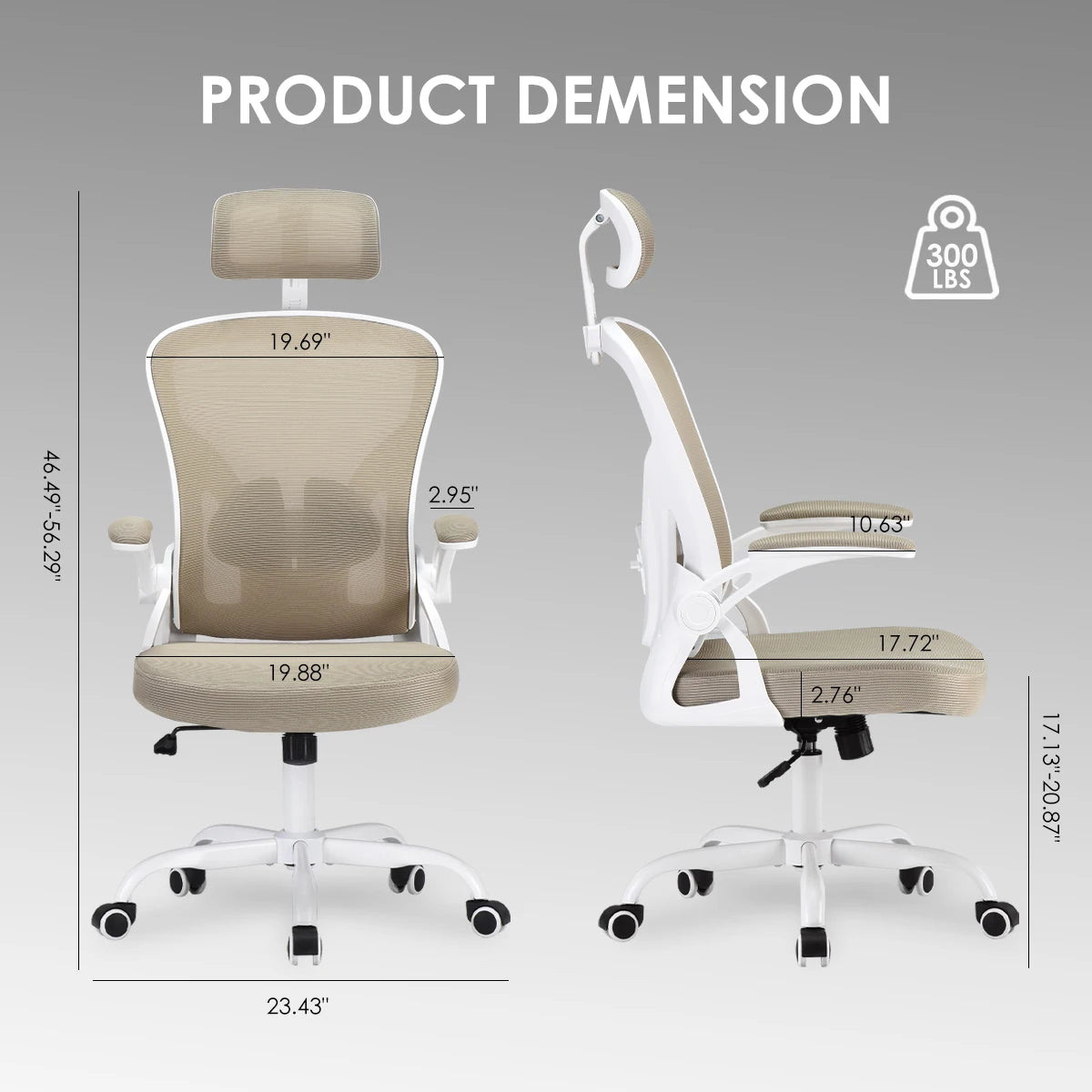 Ergonomic Office Chair, Home Office Desk Chair with Headrest, High Back Computer Chair