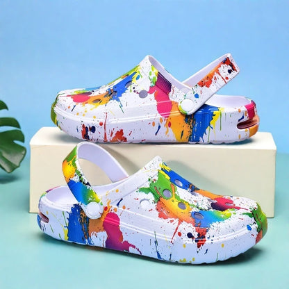Ladies Casual Lightweight Couples Themed Sandals Anti-slip Thick Outdoor Garden Beach Daily Slip-On Shoes