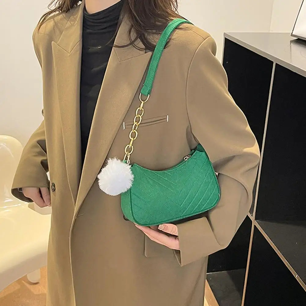 Mini Women Shoulder Bags Fashion Felt Women's Bag Design Advanced Underarm Handbags Mini Saddle Bag