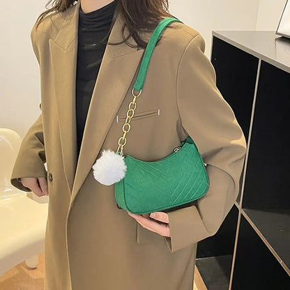 Mini Women Shoulder Bags Fashion Felt Women's Bag Design Advanced Underarm Handbags Mini Saddle Bag