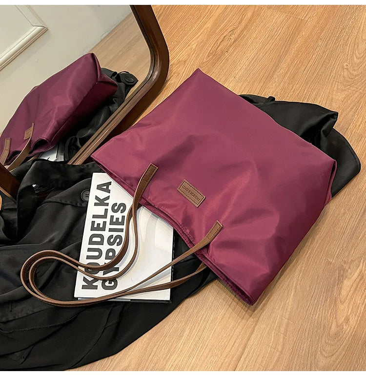 Casual Women's Oxford Cloth Shoulder Bags College Commuter Ladies Waterproof Tote Shopping Bag Large Capacity Female Handbags