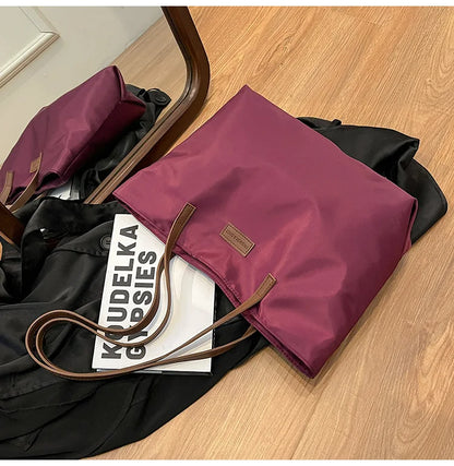 Casual Women's Oxford Cloth Shoulder Bags College Commuter Ladies Waterproof Tote Shopping Bag Large Capacity Female Handbags