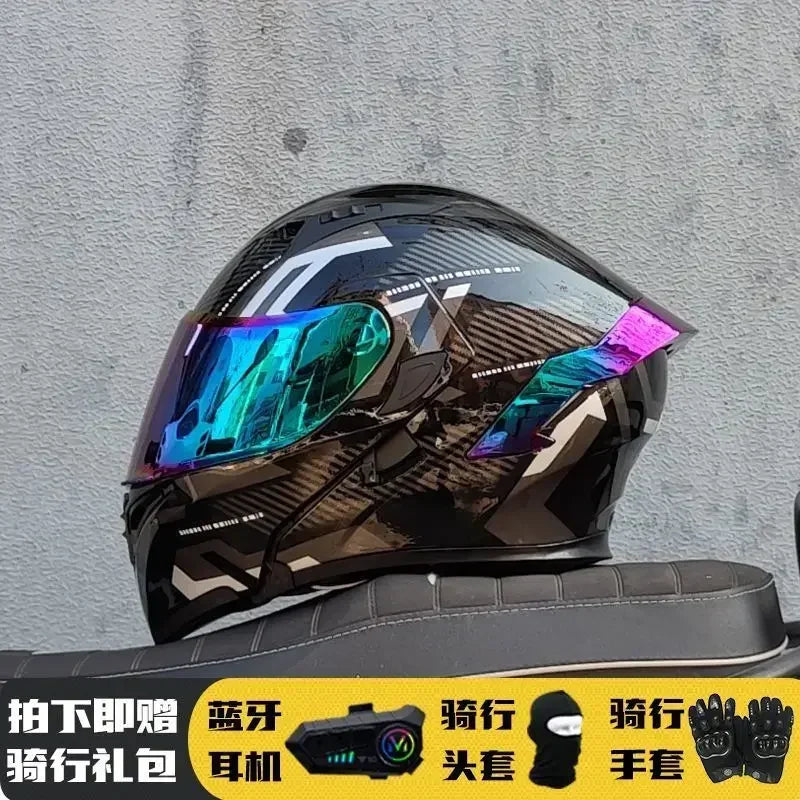 Motorcycle Helmet Full Face Racing Motorbike Helmet with Double Sun Visor Women Man Flip Up Moto Helmets Capacete De Moto