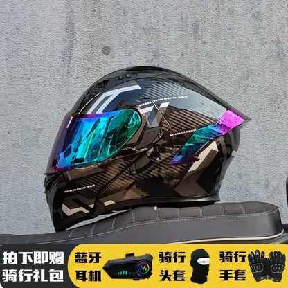 Motorcycle Helmet Full Face Racing Motorbike Helmet with Double Sun Visor Women Man Flip Up Moto Helmets Capacete De Moto