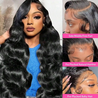 8-40 Inch 200% Density Body Wave Human Hair Lace Frontal Wigs 13x4 13×6 Lace Front Wigs Pre Plucked Glueless Lace Frontal Wigs