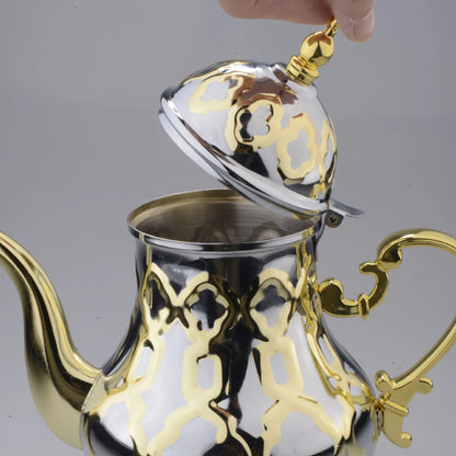 Moroccan Stainless Steel Teapot Gold Arabic Pot Moroccan Inox Teapot Middle East