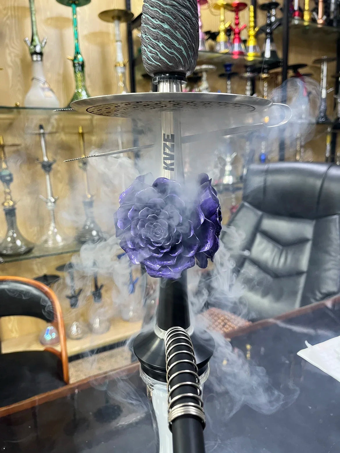 MOZE KVZE Grid ROSE Hookah Shisha Set Arabic Hookah Single Tube