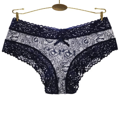 Sexy Lace Women Panties Cotton Underwear Girls Bow Briefs New Ladies Bikini 5 Pcs/set
