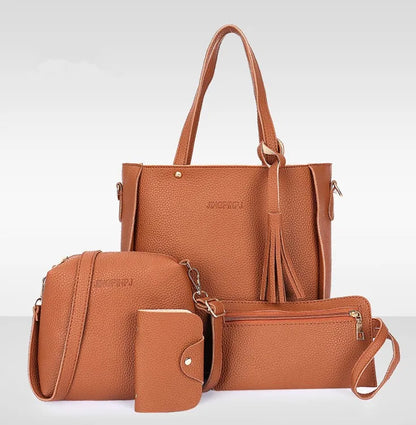 4pcs Women Tote Bag, Handbag Purse Shoulder Crossbody Bags for Woman Storage Bag, Synthetic, Zipper Closure, Small Messenger Bag