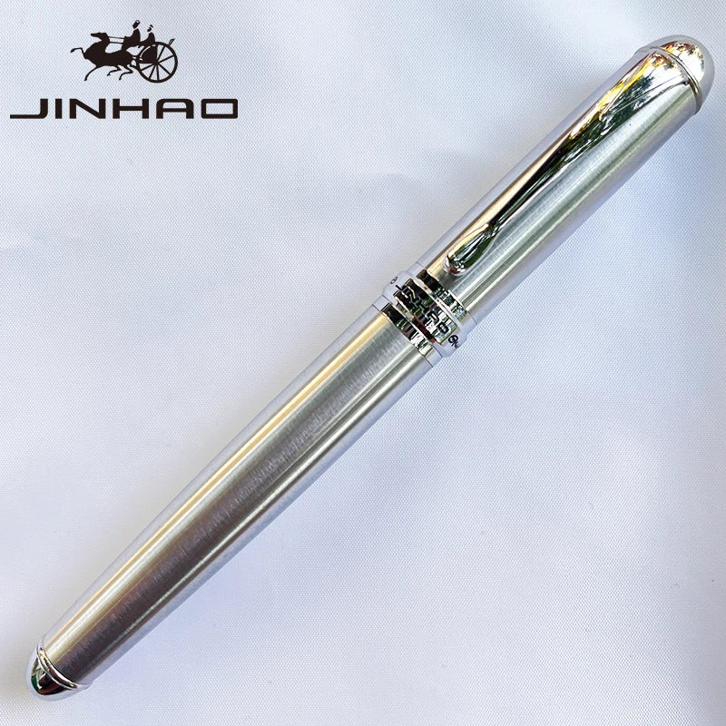 1 PCS Jinhao X750 Fountain Pen Set Medium Nib With Ink Converter Silver Trim Fancy gift calligraphy writing pen