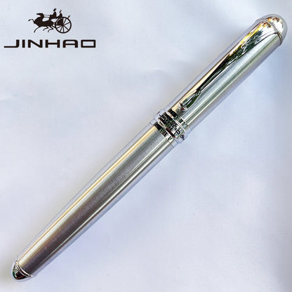 1 PCS Jinhao X750 Fountain Pen Set Medium Nib With Ink Converter Silver Trim Fancy gift calligraphy writing pen
