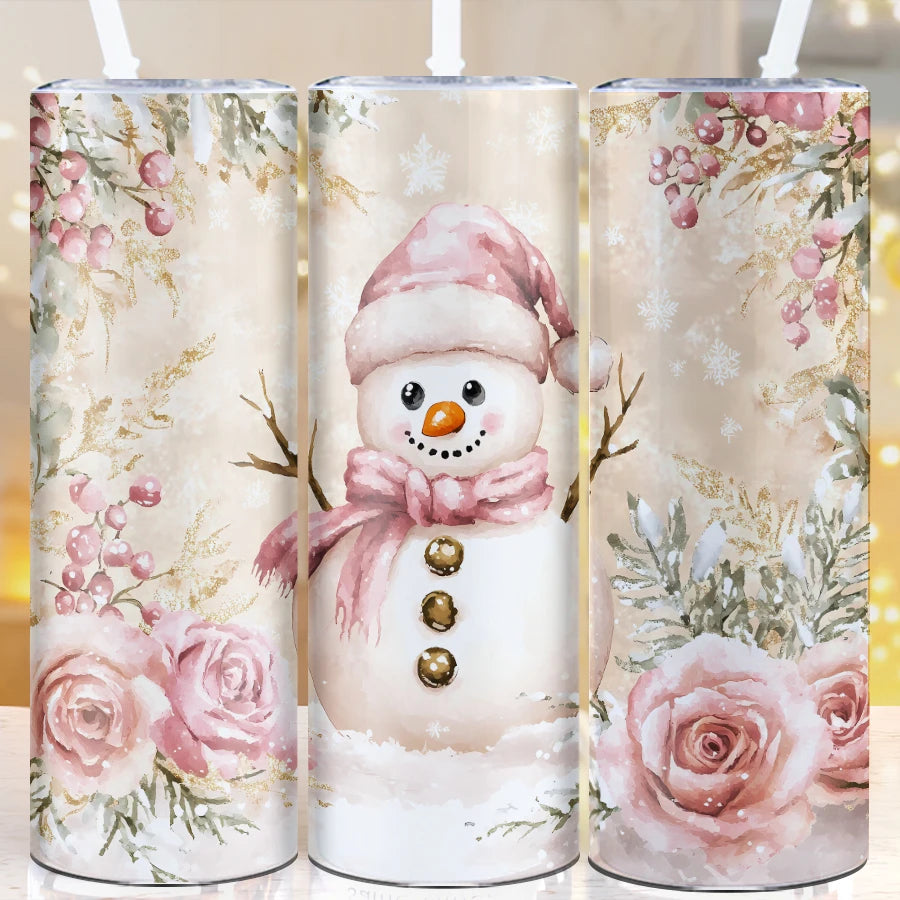 20oz Sublimation Straight Tumbler Stainless Steel Skinny Tumbler with Straw Lid Portable Bottle For Wedding Gift Cup