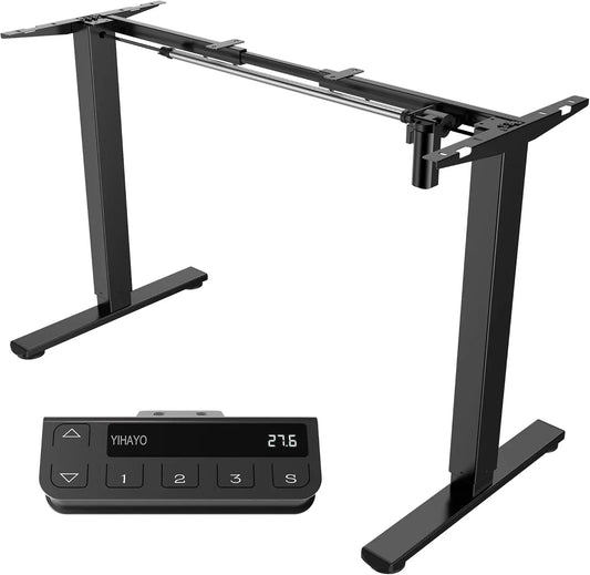 Adjustable Electric Standing Desk Frame with Memory Panel, DIY Workstation for Home Office, Black