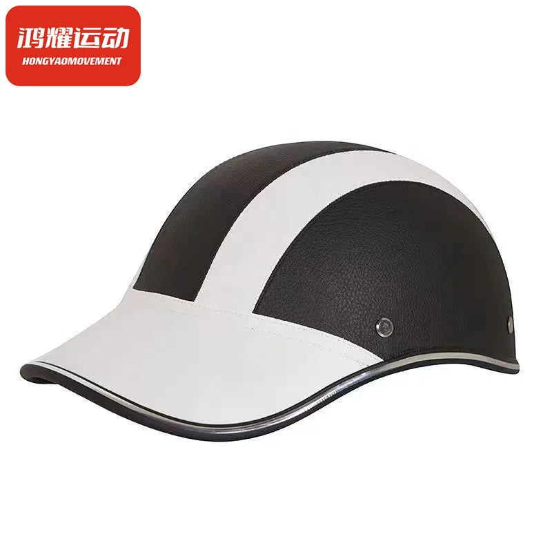 New Leepee For Cafe Racer Chopper Scooter Safety Hard Hat Half Face Vintage Summer Cap Motorcycle Half Helmet Baseball Cap Style