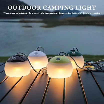 Camping Light With Hook 4 Mode Adjustable LED Tent Light Portable Outdoor Lantern Rechargeable LED Tent Lantern For Fishing Camp