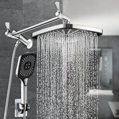 12 Inch Rain/Rainfall Shower Heads 3+1 Settings Top Spray Wall-Mount Shower Set with Extension Arm Handheld Top Spray Showerhead