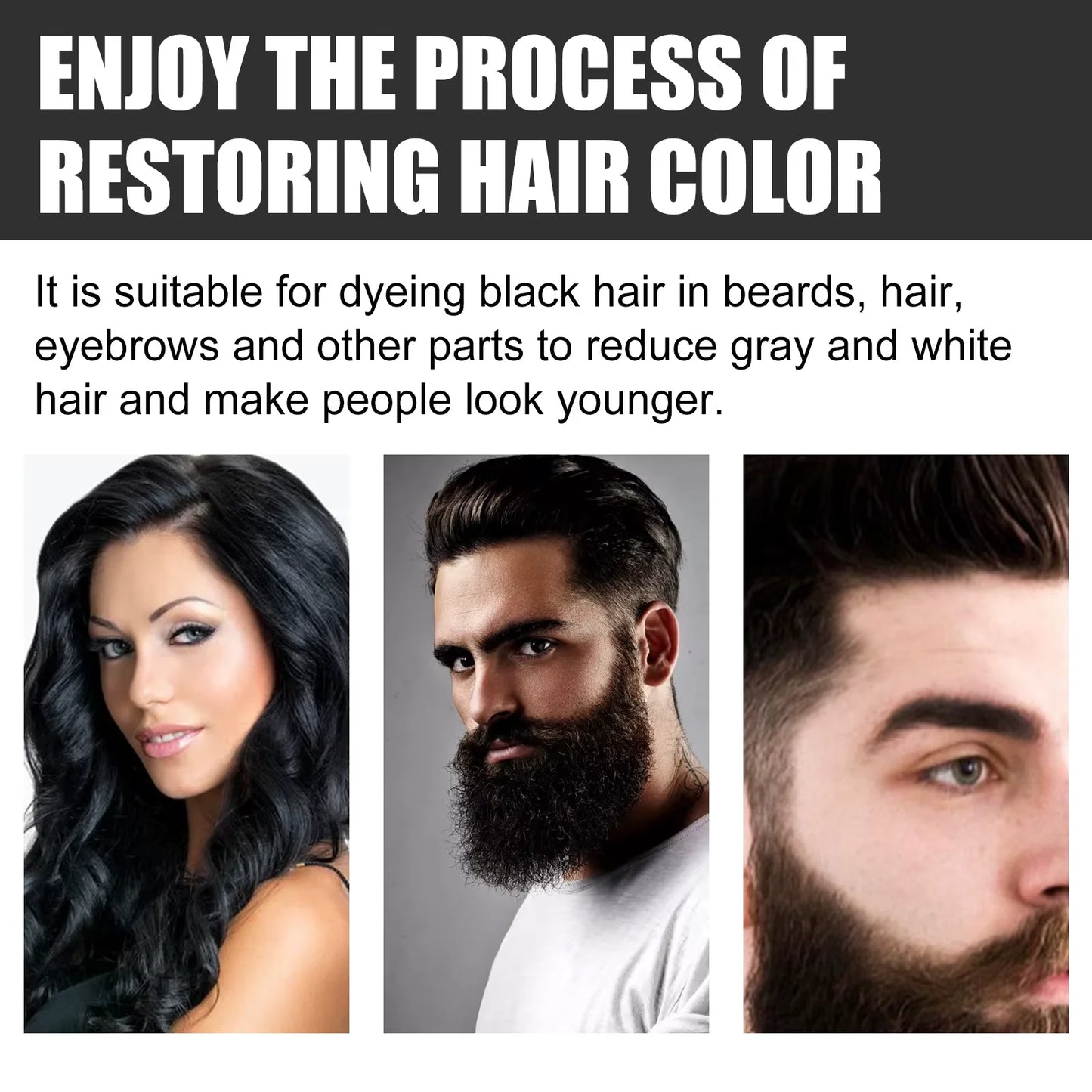 Darkening Hair Soap Deep Cleansing Blackening Beard Eyebrows Strengthen Nourish Repairing White Grey Hairs Treatment Shampoo Bar