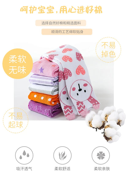 Children warmer ankle short lovely socks Cartoon Cute Kids Girl Knee High Socks infant cotton Baby Animal Over Knee Socks girls