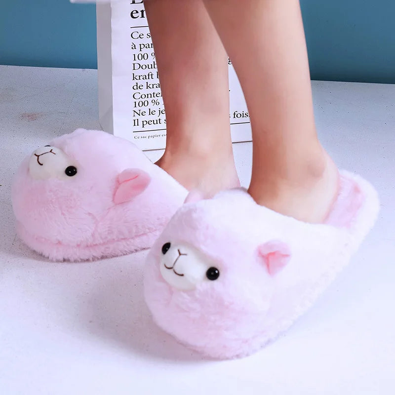 Winter Women Warm Indoor Slippers Ladies Fashion Cute Pink Pig Shoes Women's Soft Short Furry Plush Home Floor Slipper SH467