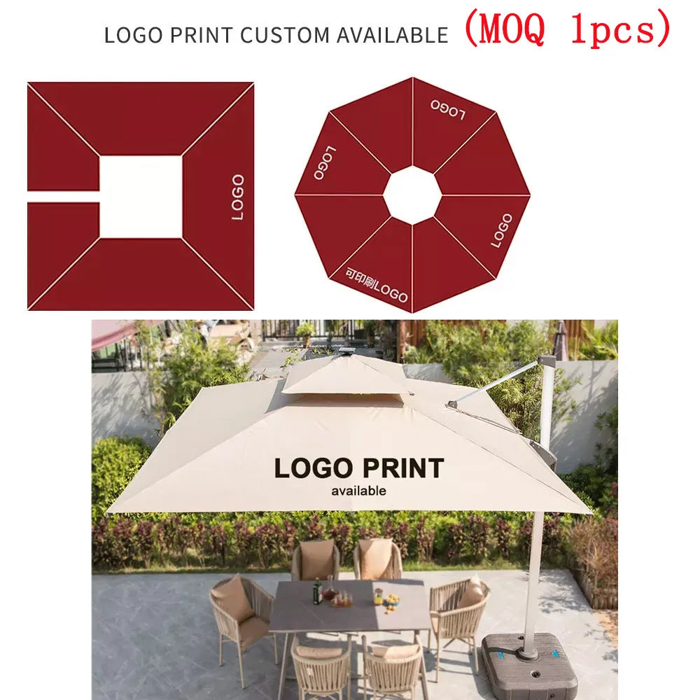 Outdoor Furniture Sunshade  Garden Umbrella Aluminum 3m square Offset Parasol 10 ft Cantilever Commercial Patio Umbrella & Bases