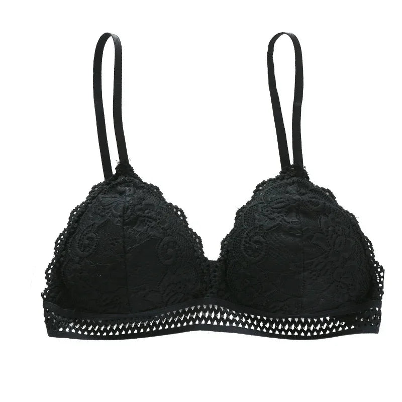 New Lace Sexy Lingerie Wireless Bra for Women Padded Push Up Bralette Female Brassiere Soft Backless Fashion Bras Underwear