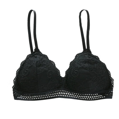 New Lace Sexy Lingerie Wireless Bra for Women Padded Push Up Bralette Female Brassiere Soft Backless Fashion Bras Underwear