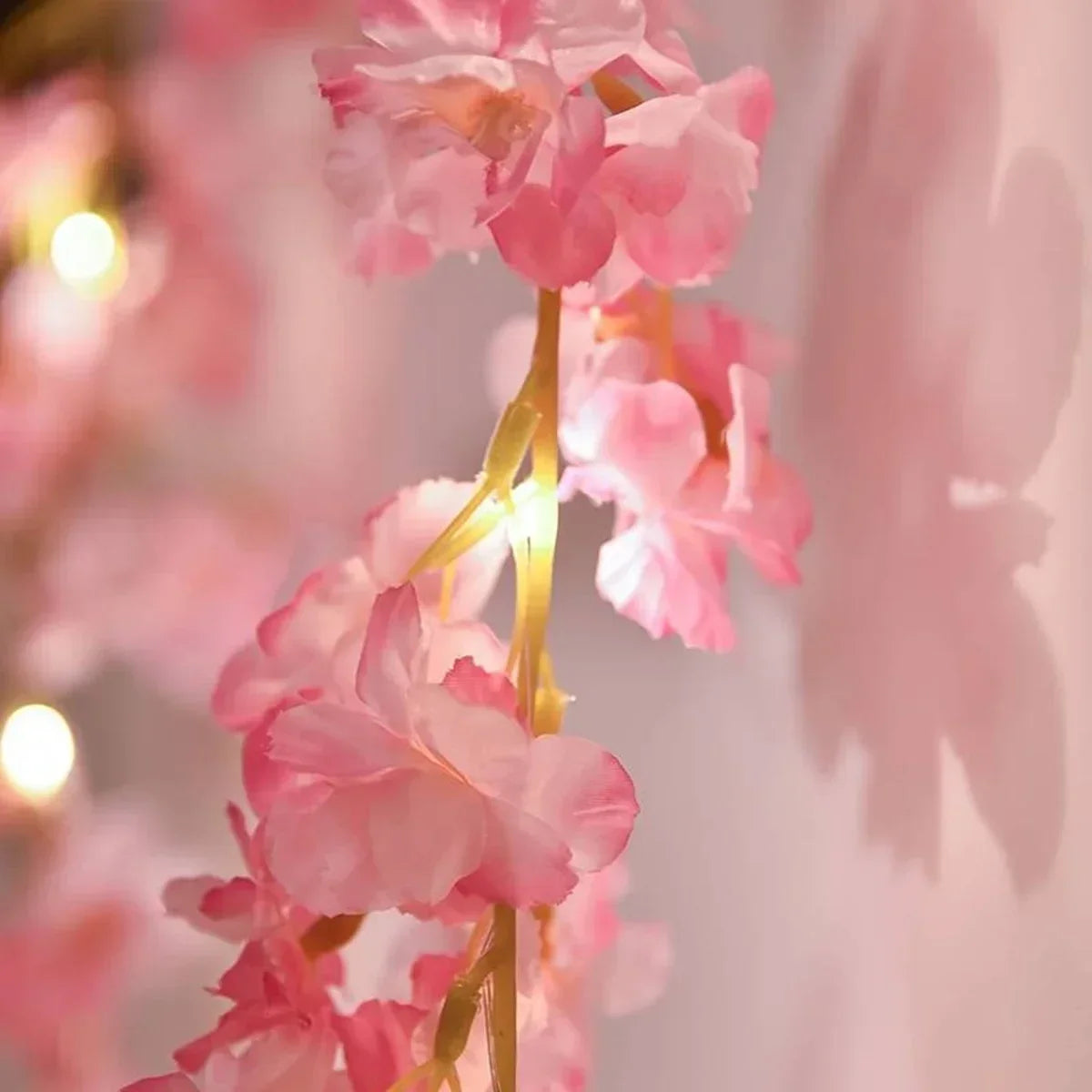 Cherry Blossom String Light 2M 20LED Garland Artificial Flower Garland Vines Fairy Lights For Bedroom Wedding Party Decoration