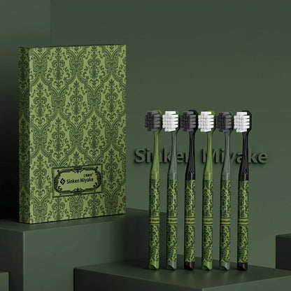 6 PC New Forest Series Soft Adult Toothbrush Gift Box With Wide Head Family Set Light Luxury High-end Toothbrush Teeth Cleaning