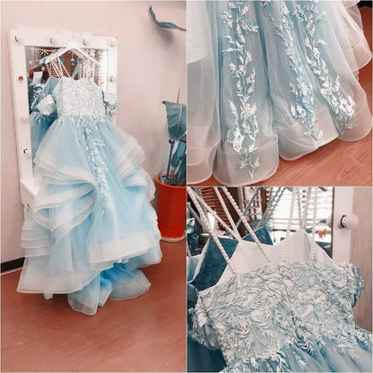 Lovely White Satin Flower Girl Dress for Wedding Dresses Little Princess Bow Kids Birthday Party Evening Customise Gowns