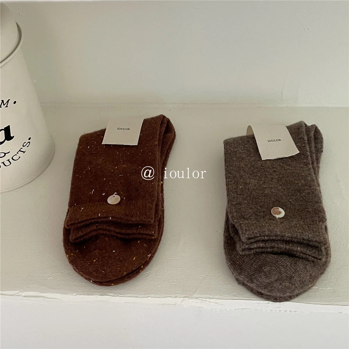 SP&CITY Colored Dotted Sheep Woolen Socks Women's Winter Warm Keeping Middle Tube Socks Casual Thick Korean Fashion Stockings