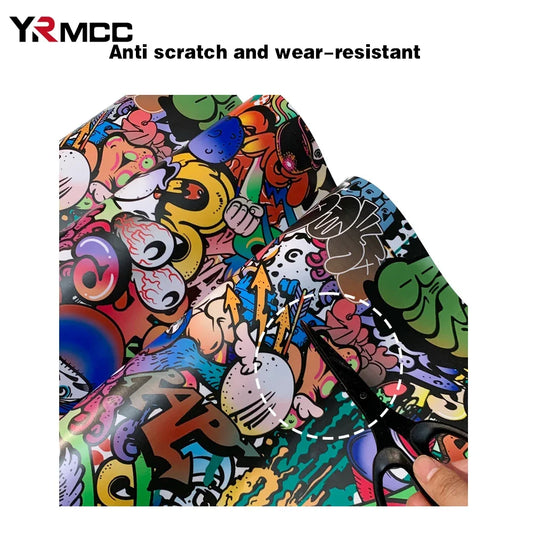 Car Graffiti Painting Film Cartoon Color Change Films Skateboards Camouflage Decor Sticker PVC for Auto Bicycles Waterproof Foil