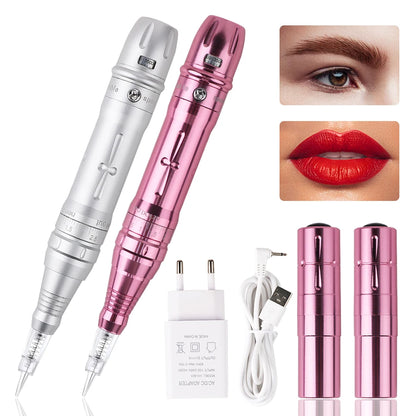 Wireless PMU Machine Kit or Disposable Sterilized Tattoo Needles for Permanent Eyebrow Lip Eyeliner Makeup Tattoo Pen Machine