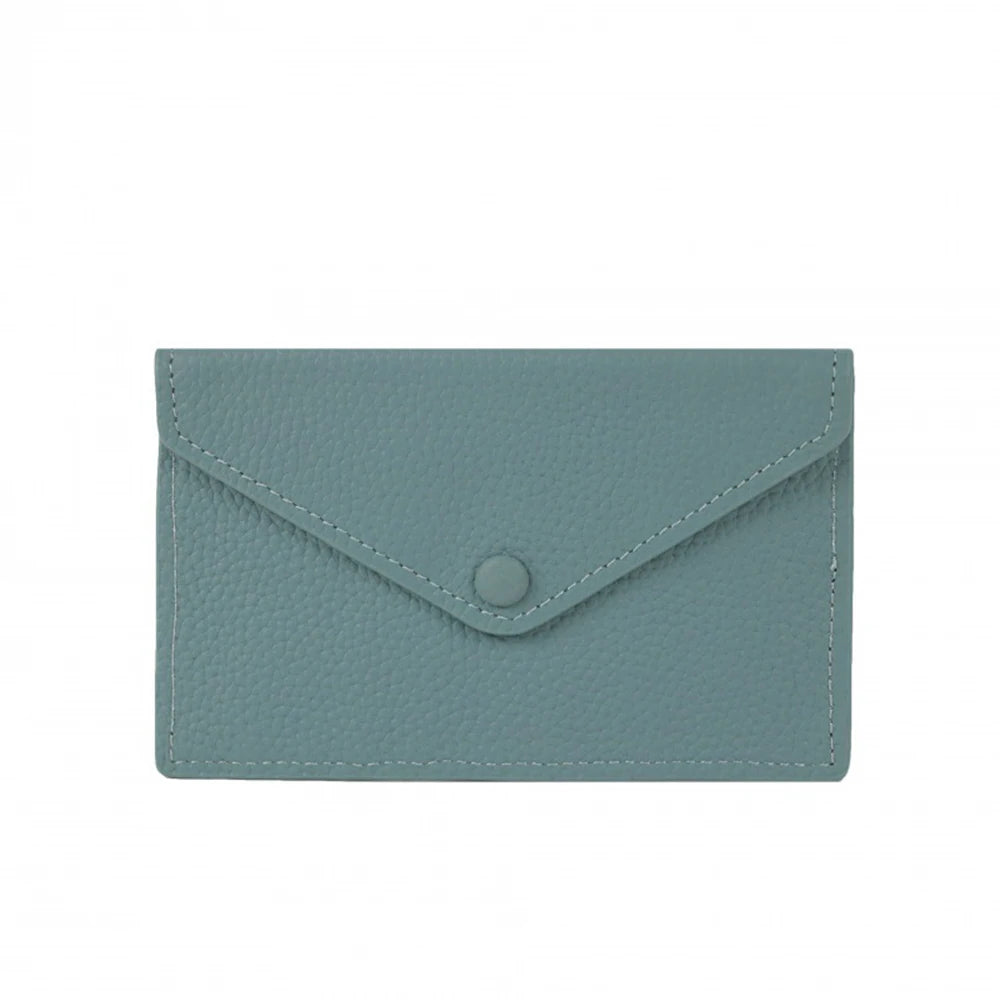 Customized letters, genuine cowhide leather, women's ultra-thin card wallet, women's short envelope, women's wallet