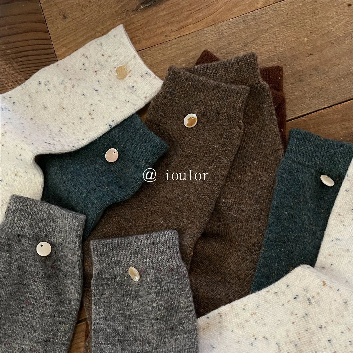 SP&CITY Colored Dotted Sheep Woolen Socks Women's Winter Warm Keeping Middle Tube Socks Casual Thick Korean Fashion Stockings