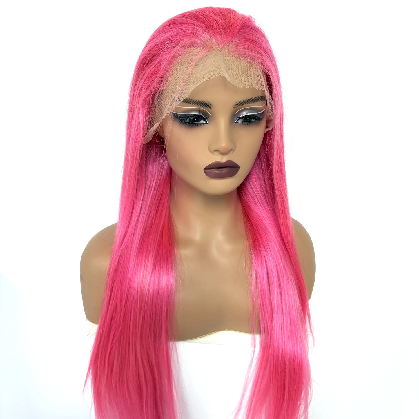 13x4 Lace Frontal Pink Straight Human Hair Wig 26 28inch 250 Density Pre Plucked Red Hair Wig Grey Lace Front Wigs for Women